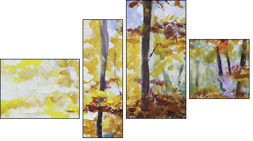Autumn in the forest  - Obraz czteroczęściowy, Fortyk