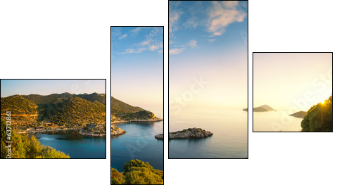 panorama of the Mediterranean coast  - Obraz czteroczęściowy, Fortyk