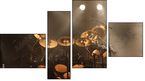 Set of drums on stage  - Obraz czteroczęściowy, Fortyk
