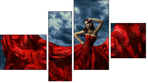 Lady in red. Impuls i energia.  - Obraz czteroczęściowy, Fortyk