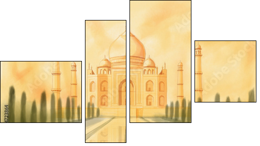 Taj Mahal India  - Obraz czteroczęściowy, Fortyk