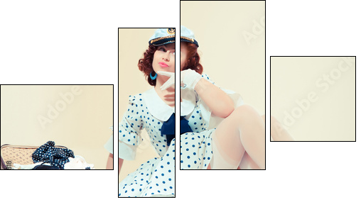 Pin-up girl. American style  - Obraz czteroczęściowy, Fortyk