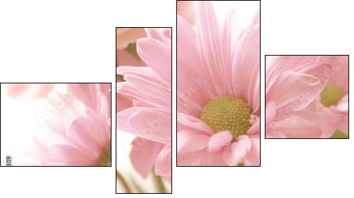 Soft tone floral bouquet  - Obraz czteroczęściowy, Fortyk