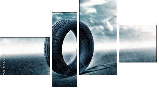 vehicle tire  - Obraz czteroczęściowy, Fortyk