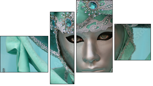 Beautiful clasical mask in Venice  - Obraz czteroczęściowy, Fortyk