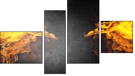 Fire flames  - Obraz czteroczęściowy, Fortyk
