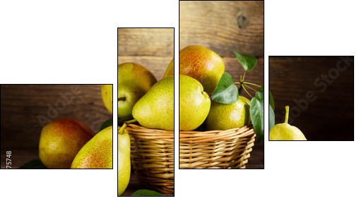 still life with fresh pears  - Obraz czteroczęściowy, Fortyk