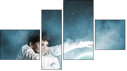 Night dreaming  - Obraz czteroczęściowy, Fortyk