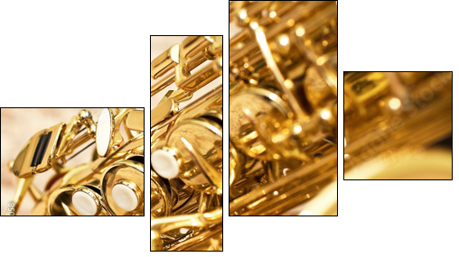 Fragment saxophone closeup  - Obraz czteroczęściowy, Fortyk