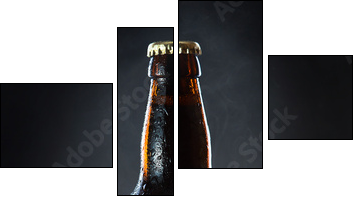 frozen  beer bottle  - Obraz czteroczęściowy, Fortyk