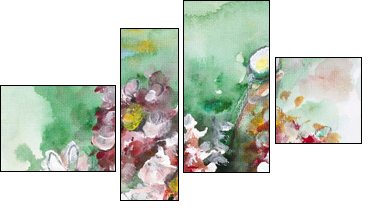 Fantastic summer bouquet  - Obraz czteroczęściowy, Fortyk