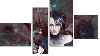 Beautiful, romantic gothic styled woman  - Obraz czteroczęściowy, Fortyk