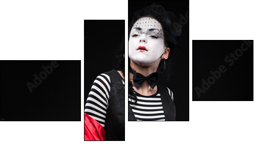 woman mime  - Obraz czteroczęściowy, Fortyk