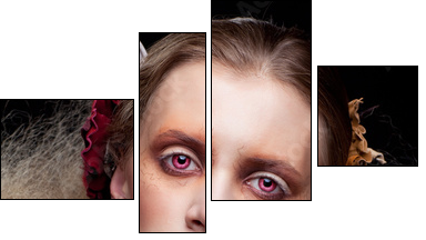 Halloween Beauty woman makeup  - Obraz czteroczęściowy, Fortyk