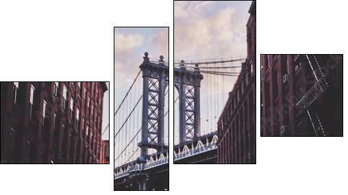 Manhattan bridge - Obraz czteroczęściowy, Fortyk