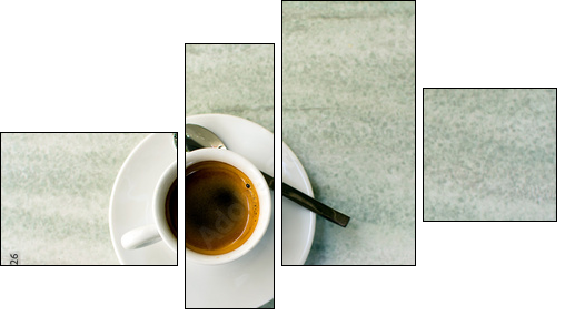Tasse de cafÃ© au bistrot  - Obraz czteroczęściowy, Fortyk
