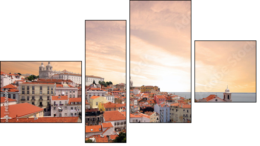 Portugal - Lisbon  - Obraz czteroczęściowy, Fortyk