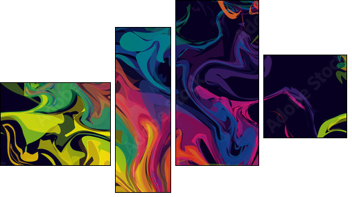 Seamless Background Colorful Stains of Paint  - Obraz czteroczęściowy, Fortyk