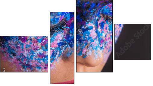 Colorful makeup  - Obraz czteroczęściowy, Fortyk