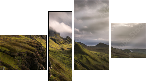 Quiraing view  - Obraz czteroczęściowy, Fortyk