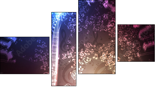 Music background  - Obraz czteroczęściowy, Fortyk
