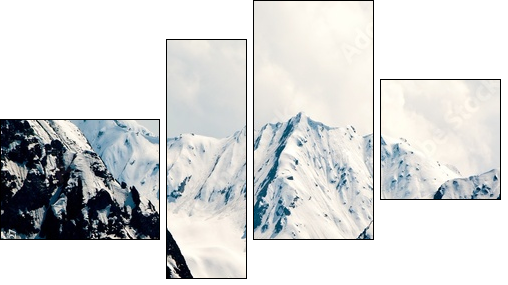 Mountainous landscape in Switzerland.  - Obraz czteroczęściowy, Fortyk