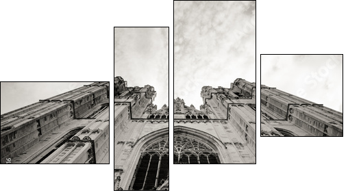 Cathedral of St. Michael view from the ground - b&w  - Obraz czteroczęściowy, Fortyk