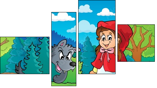 Fairy tale theme image 1  - Obraz czteroczęściowy, Fortyk