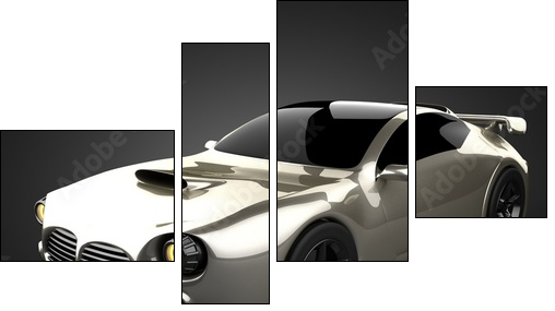 luxury brandless sport car  - Obraz czteroczęściowy, Fortyk