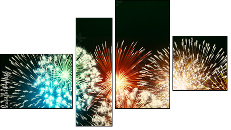 impressive fireworks  - Obraz czteroczęściowy, Fortyk