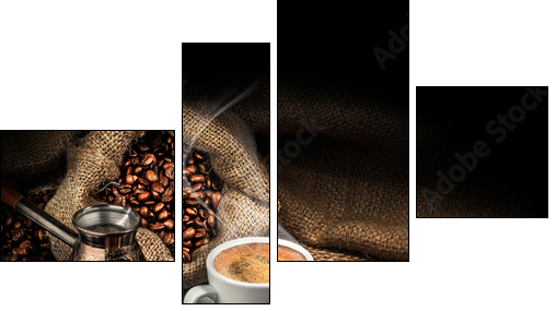 coffee  - Obraz czteroczęściowy, Fortyk