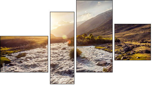 Mountain river  - Obraz czteroczęściowy, Fortyk