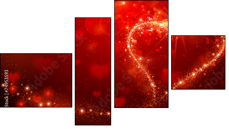 Valentines Day background  - Obraz czteroczęściowy, Fortyk