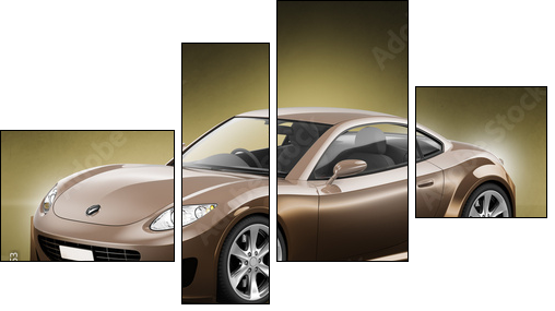 Comtemporary Car Elegance Vehicle Transportation Luxury  - Obraz czteroczęściowy, Fortyk