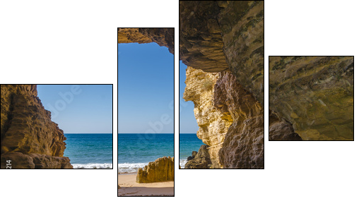 Cave at Praia do Beliche  - Obraz czteroczęściowy, Fortyk