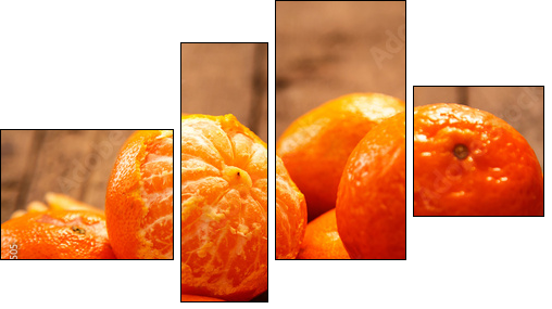 Fresh and sweet manadrins  - Obraz czteroczęściowy, Fortyk