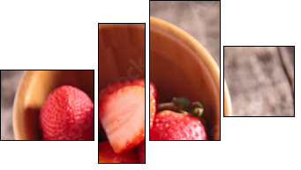 fresh strawberry  - Obraz czteroczęściowy, Fortyk