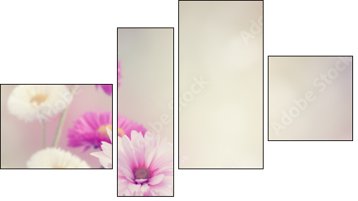 Flowers In The Garden - Obraz czteroczęściowy, Fortyk