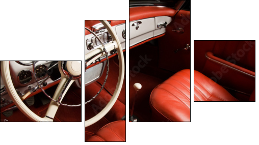Klasyczna elegancja – wnętrze retro auta
 - Obraz czteroczęściowy, Fortyk