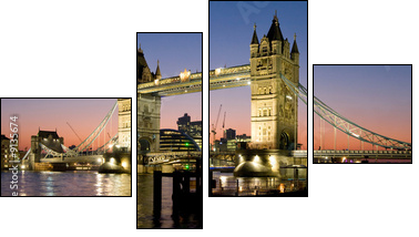 Tower Bridge Panorama
 - Obraz czteroczęściowy, Fortyk
