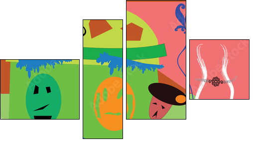 Abstract colorful background - Vector and illustration - Obraz czteroczęściowy, Fortyk