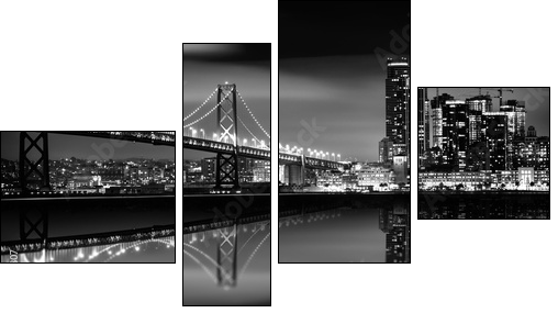 W nocnym San Francisco. Miasto. - Obraz czteroczęściowy, Fortyk