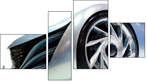 Angle view of the concept car  - Obraz czteroczęściowy, Fortyk