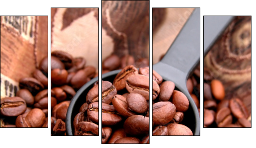 Ziarna kawy – miarka na espresso
 - Obraz pięcioczęściowy, Pentaptyk