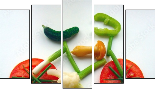  Inne zastosowanie warzyw - Obraz pięcioczęściowy, Pentaptyk