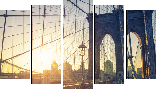 Brooklyn Bridge New York - Obraz pięcioczęściowy, Pentaptyk