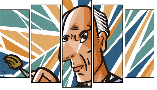Mistrz Picasso w pop-artowej odsłonie - Obraz pięcioczęściowy, Pentaptyk
