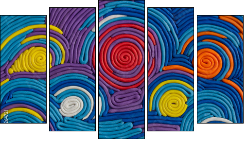 plasticine pictures - Obraz pięcioczęściowy, Pentaptyk