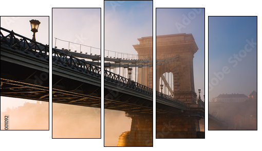 Budapest chain bridge - Obraz pięcioczęściowy, Pentaptyk