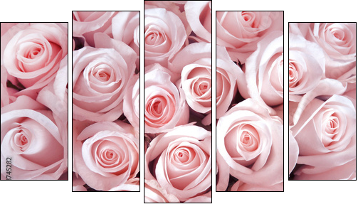 Poranna rosa i woda różana – klasyczne piękno kwiatów
 - Obraz pięcioczęściowy, Pentaptyk